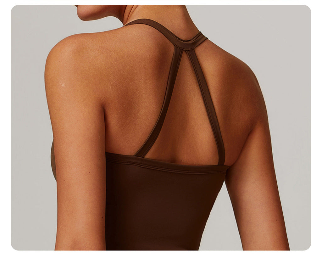 Brushed Back Yoga Tank Top Quick Dry Fitness Top Outer Wear Running Sports Tank Top Female